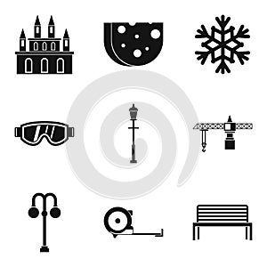 Build design icons set, simple style