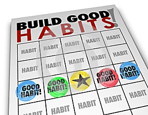 Build Good Habits Bingo Card Develop Strong Skills Growth