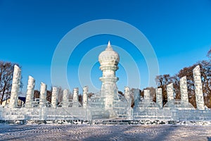 Build ice castles and build snow sculptures in Changchun, Jilin CHINA