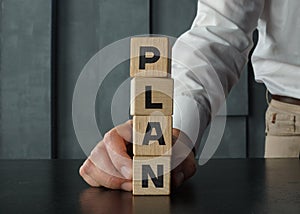 Build up a plan. Business Strategy Concept
