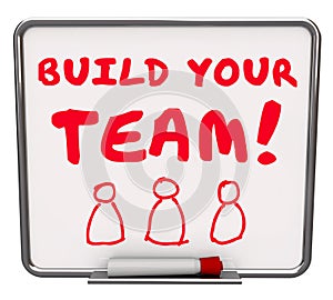 Build Your Team Workers Employees Common Goal Mission Words Boar