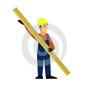 Builder with a Board in his hands