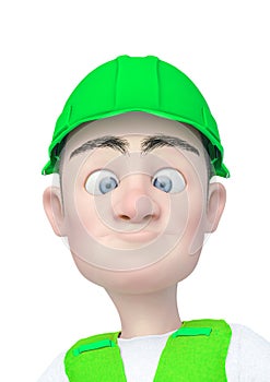 Builder cartoon is pucker