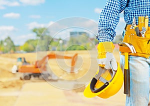 The builder on the construction place