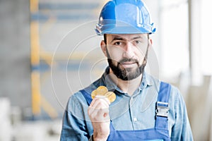 Builder with cryptocoin
