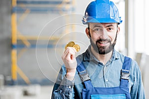 Builder with cryptocoin