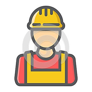 Builder filled outline icon, build and repair