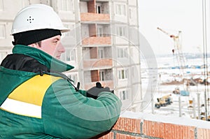 Builder foreman at construction site