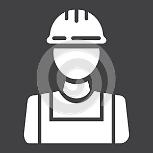 Builder glyph icon, build and repair, construction