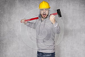 Builder in the helmet are encouraged to work