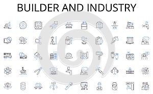 Builder and industry line icons collection. Express, Same-day, Next-day, Standard, Fast, Slow, Urgent vector and linear