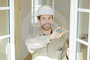 Builder installing window