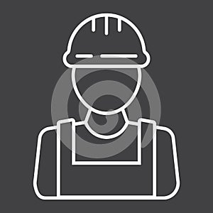 Builder line icon, build and repair, construction