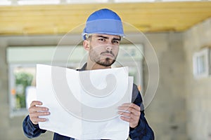 Builder man checks project