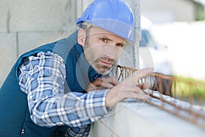 builder man during preparatory work