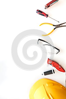 Builder`s and construction worker/industry background frame