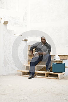 A builder taking a break