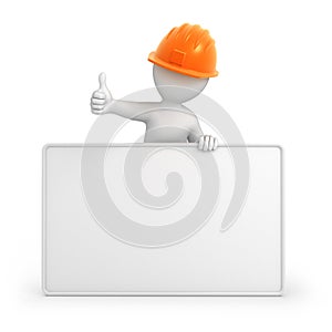 Builder with thumb up