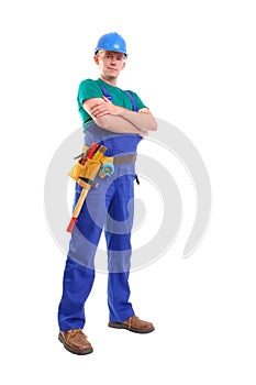 Builder with toolbelt