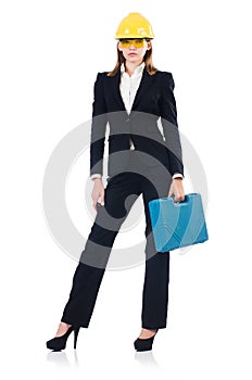 Builder woman with holdall