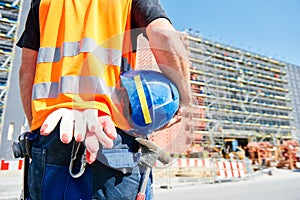 Builder worker on construction site