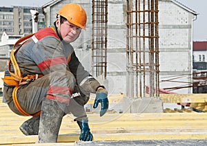 Builder worker at construction site