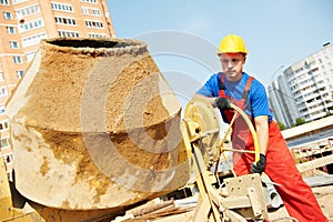 Builder worker at construction site