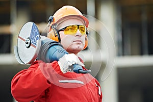 Builder worker at construction site