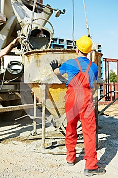 Builder worker at construction site