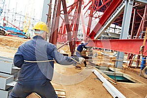 Builder worker at construction site