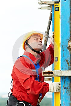 Builder worker at construction site