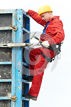 Builder worker at construction site