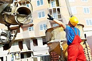 Builder worker at construction site