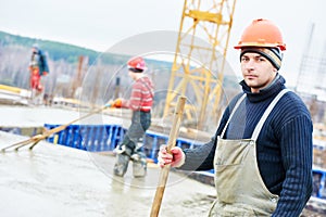 Builder worker at construction site
