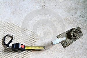 Builders tools on the floor