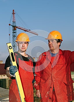 Builders workers at construction
