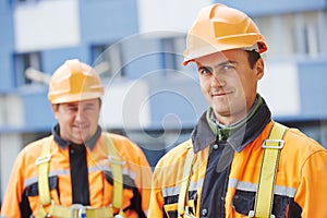 Builders workers at construction site