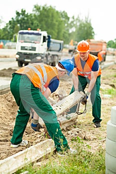 Builders working together photo
