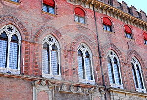 Building Accursio or municipal city center in Bologna in Emilia Romagna (Italy)