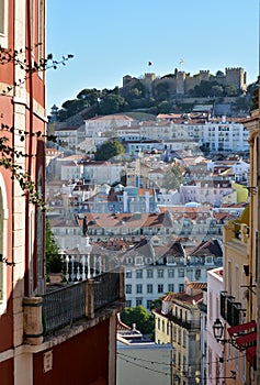 Building achitecture in Old Town of Lisbon
