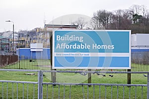 Building affordable homes by local council to help government social housing problem and shortage