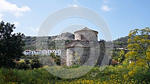 Building  against the blue sky in Cyprus