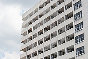 Building with air condition in a row