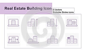 Building Apartments Housing Icons Sets