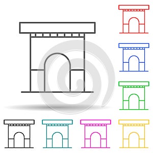 Building, arch multi color set icon. Simple thin line, outline vector of building icons for ui and ux, website or mobile