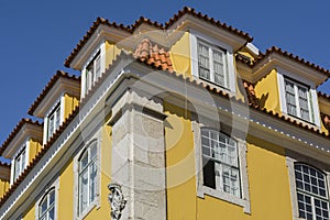 Building architecture in Chiado District, Lisbon
