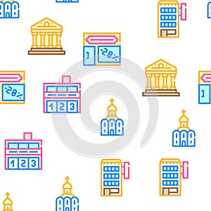 Building Architecture Collection Icons Set Vector Illustrations