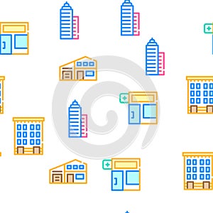 Building Architecture Collection Icons Set Vector Illustrations