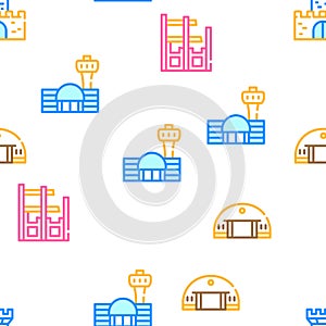Building Architecture Collection Icons Set Vector Illustrations
