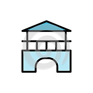 Building architecture icon. Simple color with outline vector elements of architecture icons for ui and ux, website or mobile